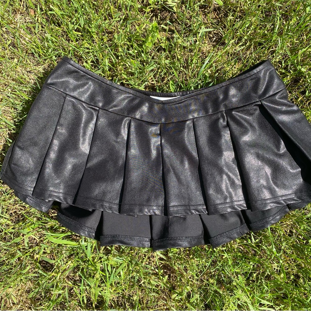 Black Faux Leather Mini Skirt